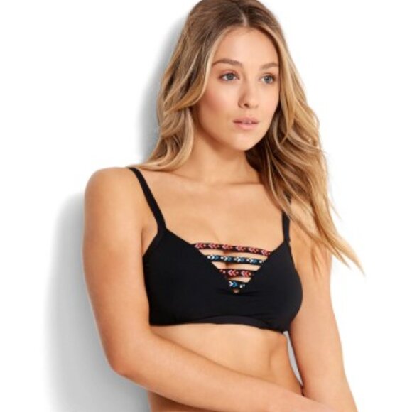 Seafolly Desert Tribe DD Bralette - Black - Picture 1 of 10